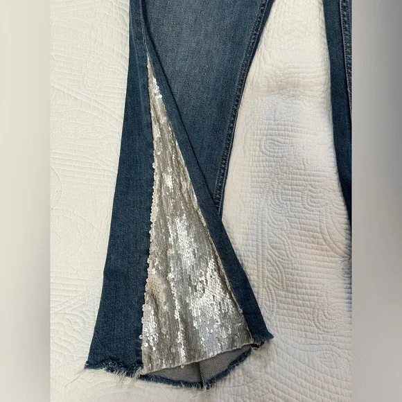 Anthro Pilcro and the Letterpress High-Rise Sequined Flared Jeans - Picture 4 of 9